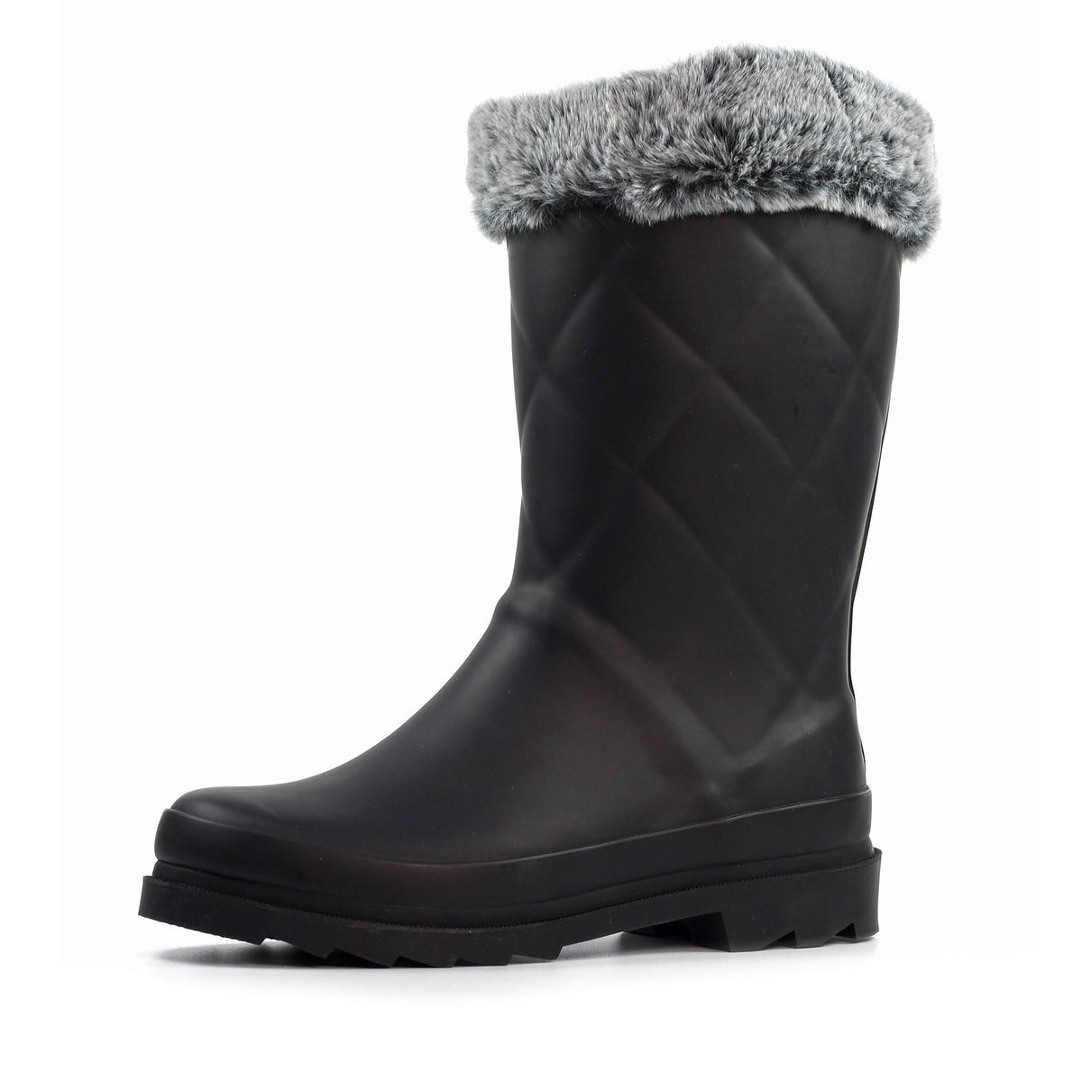 Norway Black Faux Fur-Lined Wellington