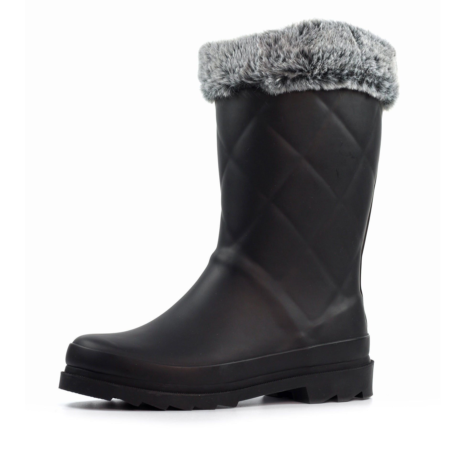 Norway Black Faux Fur-Lined Wellington