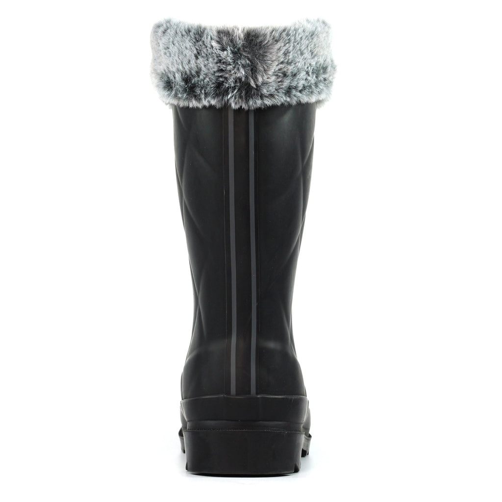 Norway Black Faux Fur-Lined Wellington