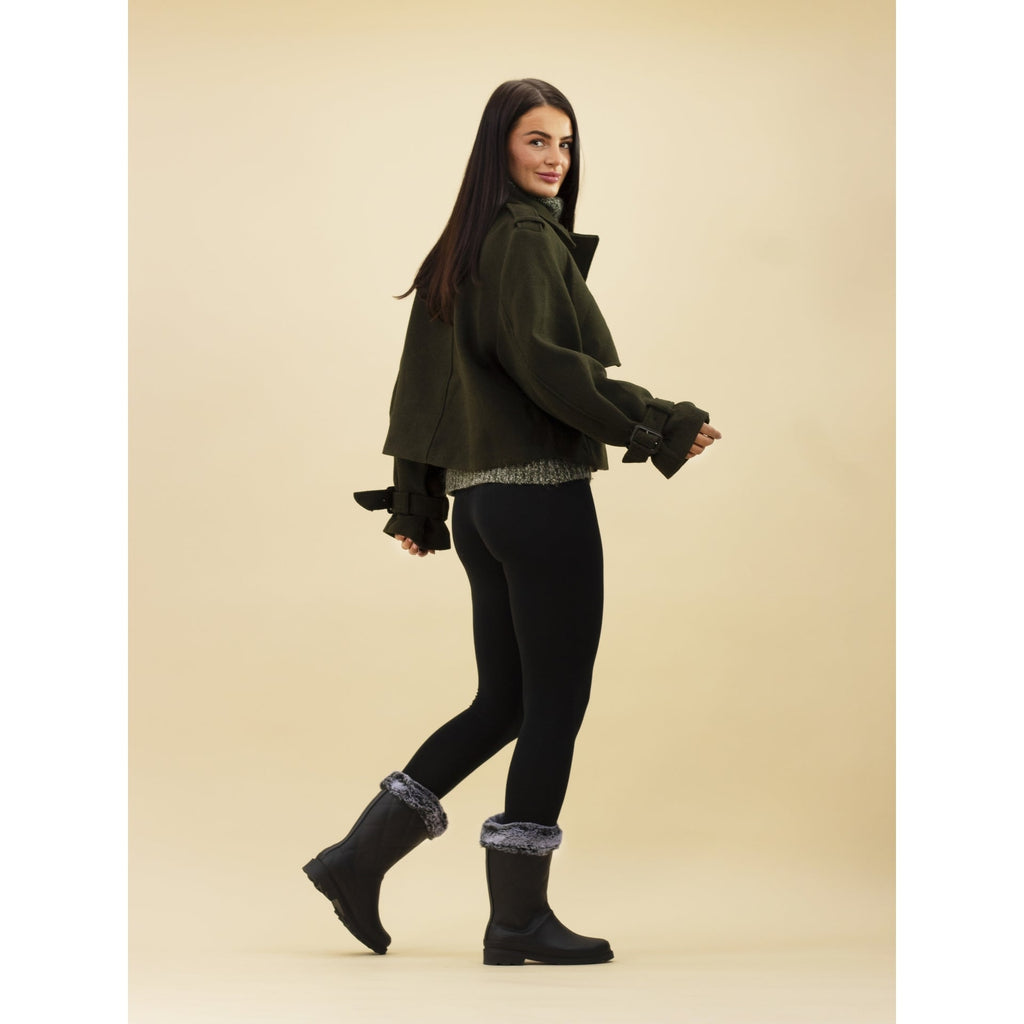 Norway Black Faux Fur-Lined Wellington