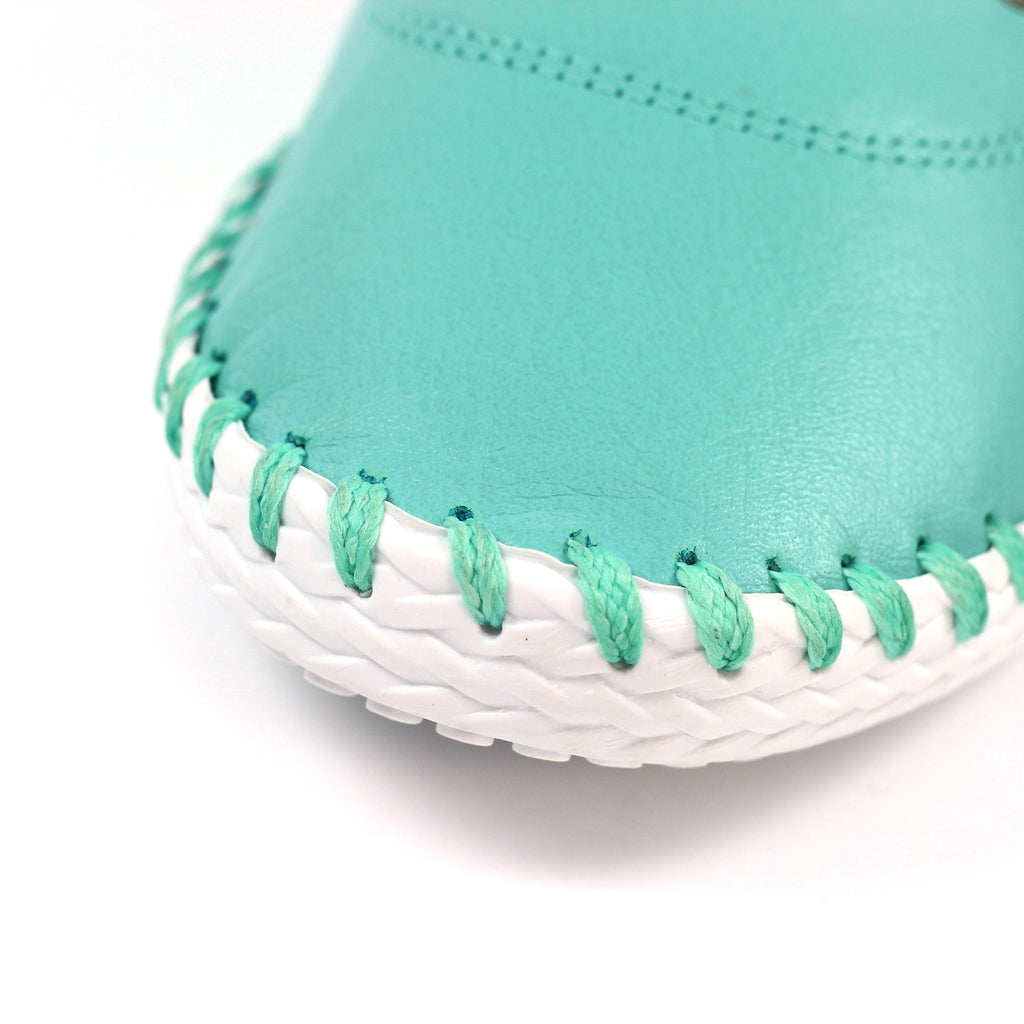 St. Ives Turquoise Leather Plimsoll