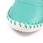 St. Ives Turquoise Leather Plimsoll