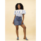 Jaden Mid Blue Leather Sandal