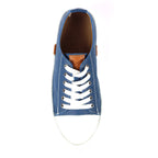 Truffle II Mid Blue Leather Plimsoll