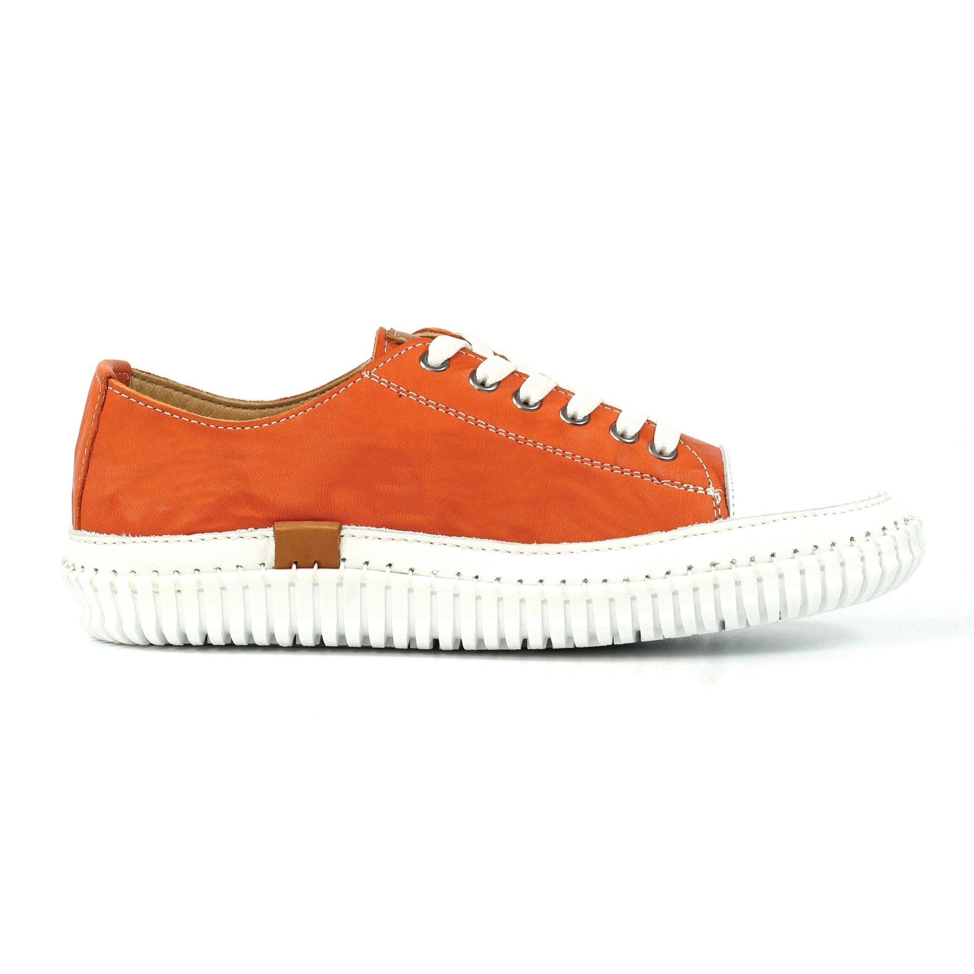 Truffle II Orange Leather Plimsoll
