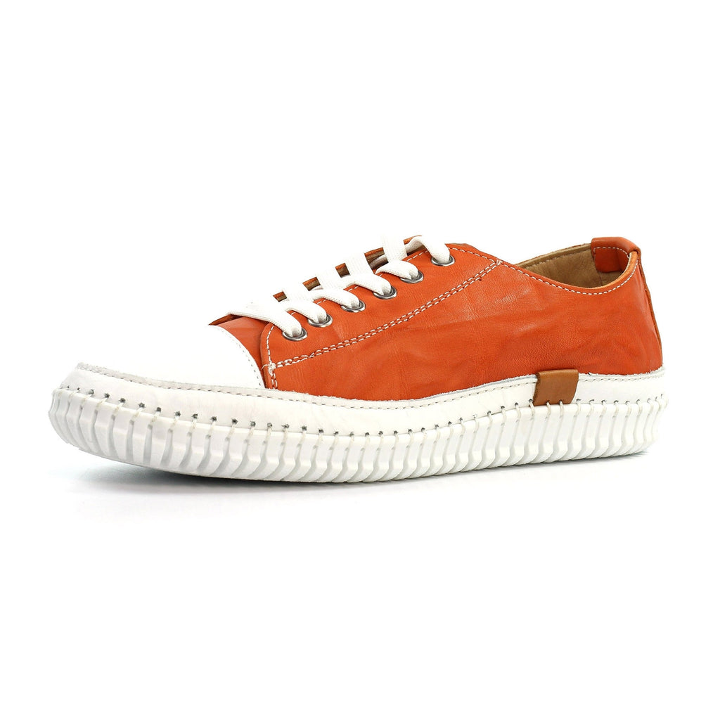 Truffle II Orange Leather Plimsoll