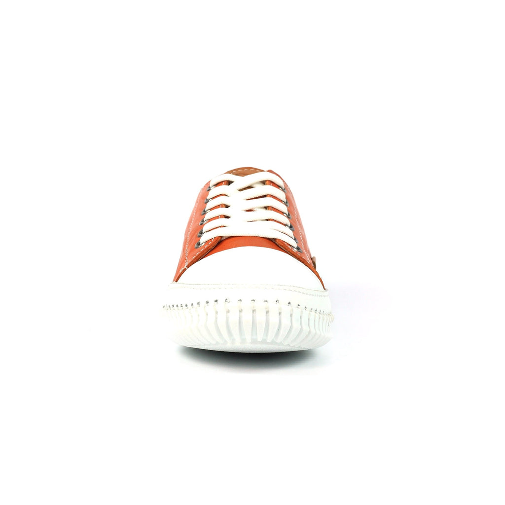 Truffle II Orange Leather Plimsoll