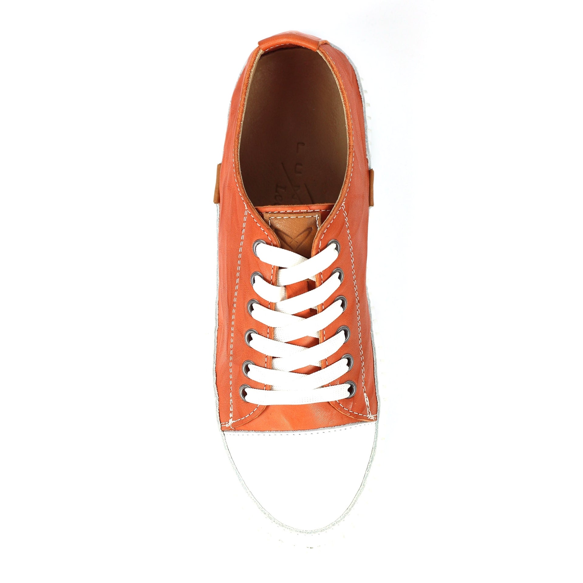 Truffle II Orange Leather Plimsoll