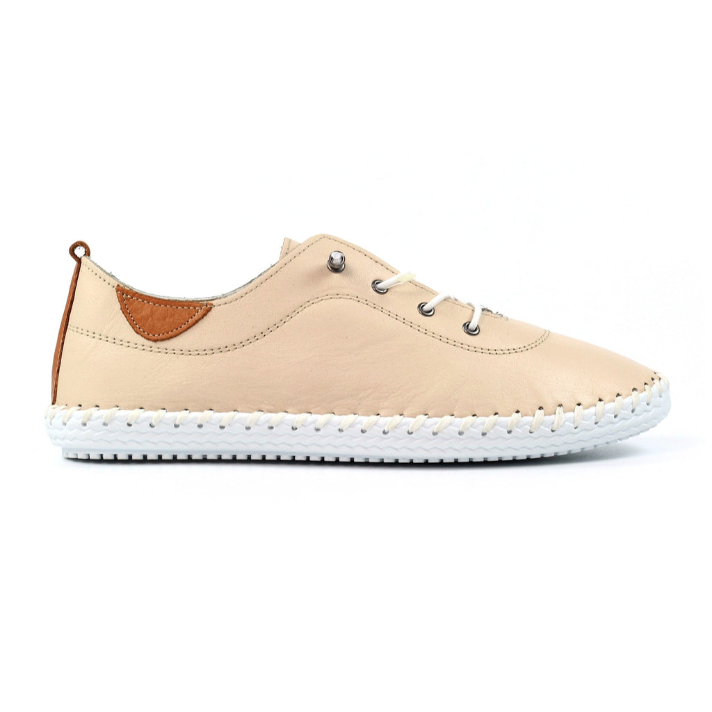 St. Ives Cream Leather Plimsoll