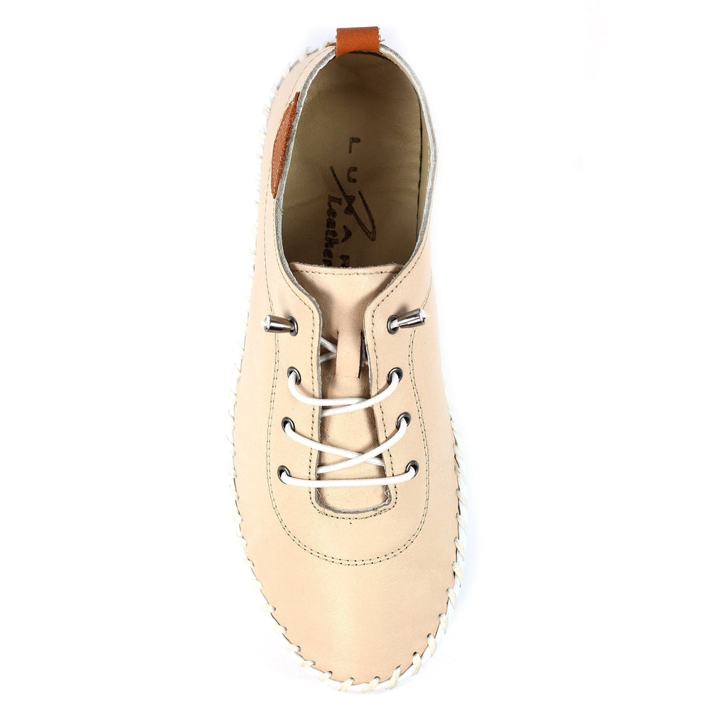 St. Ives Cream Leather Plimsoll