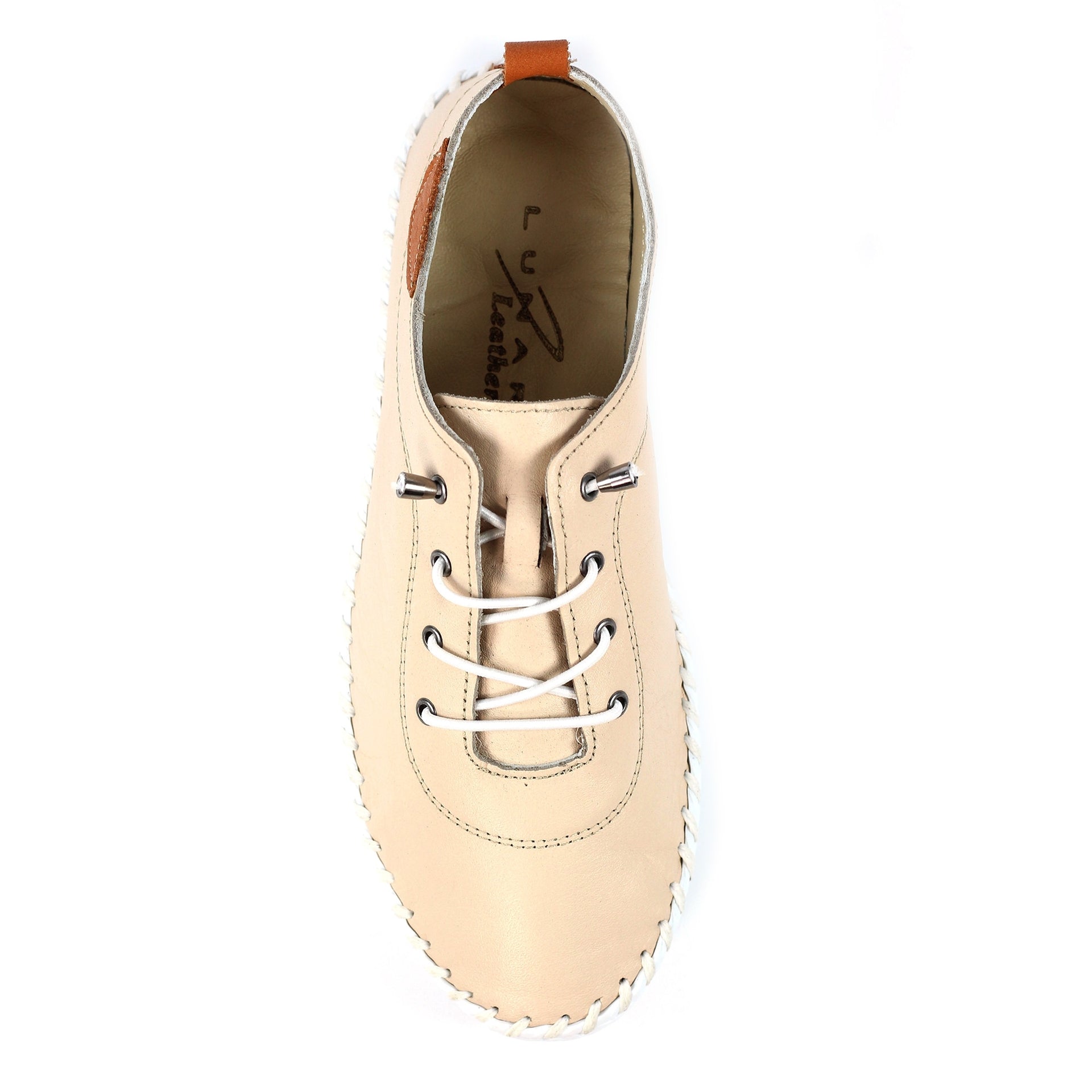St. Ives Cream Leather Plimsoll