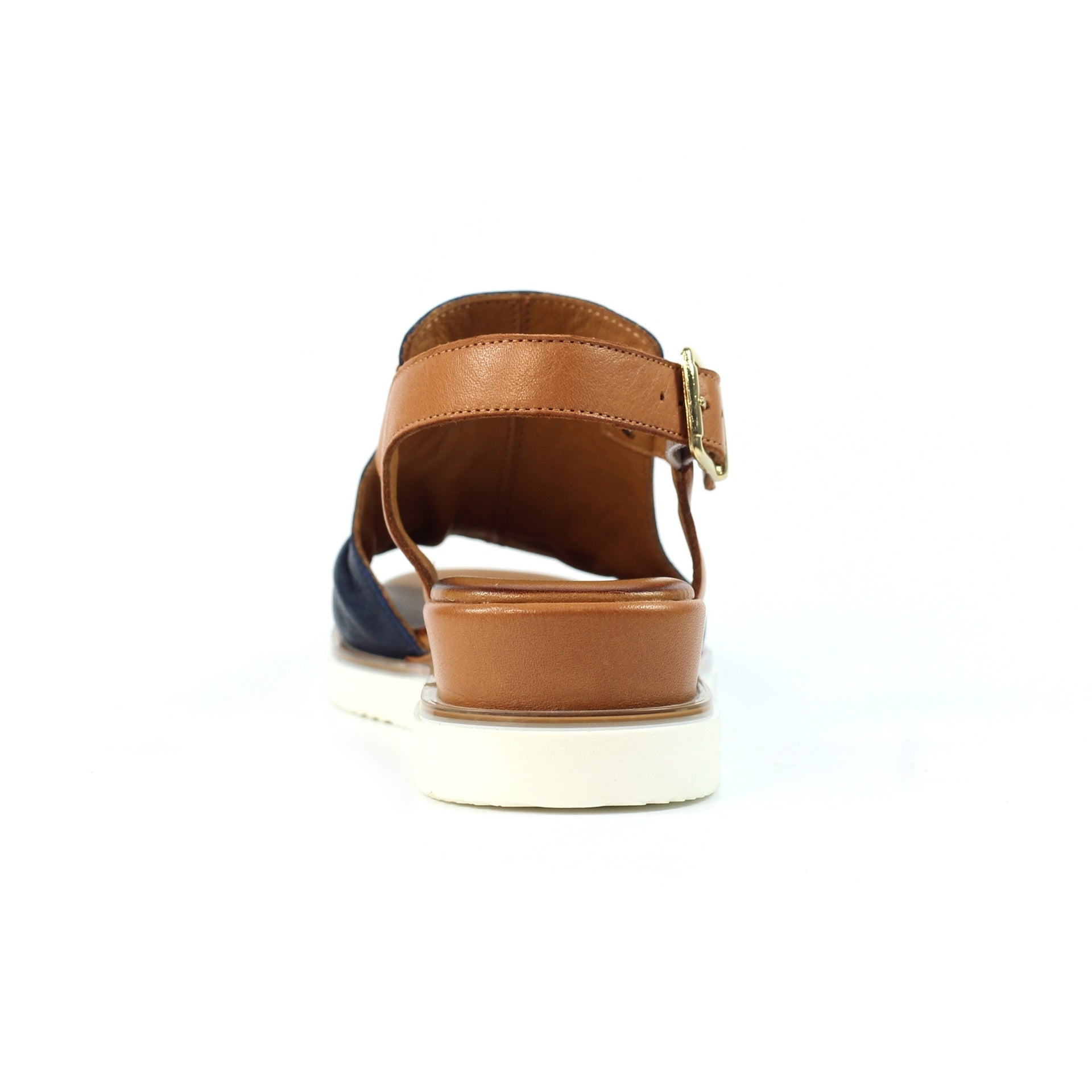 Steffi Navy Leather Wedge Sandal