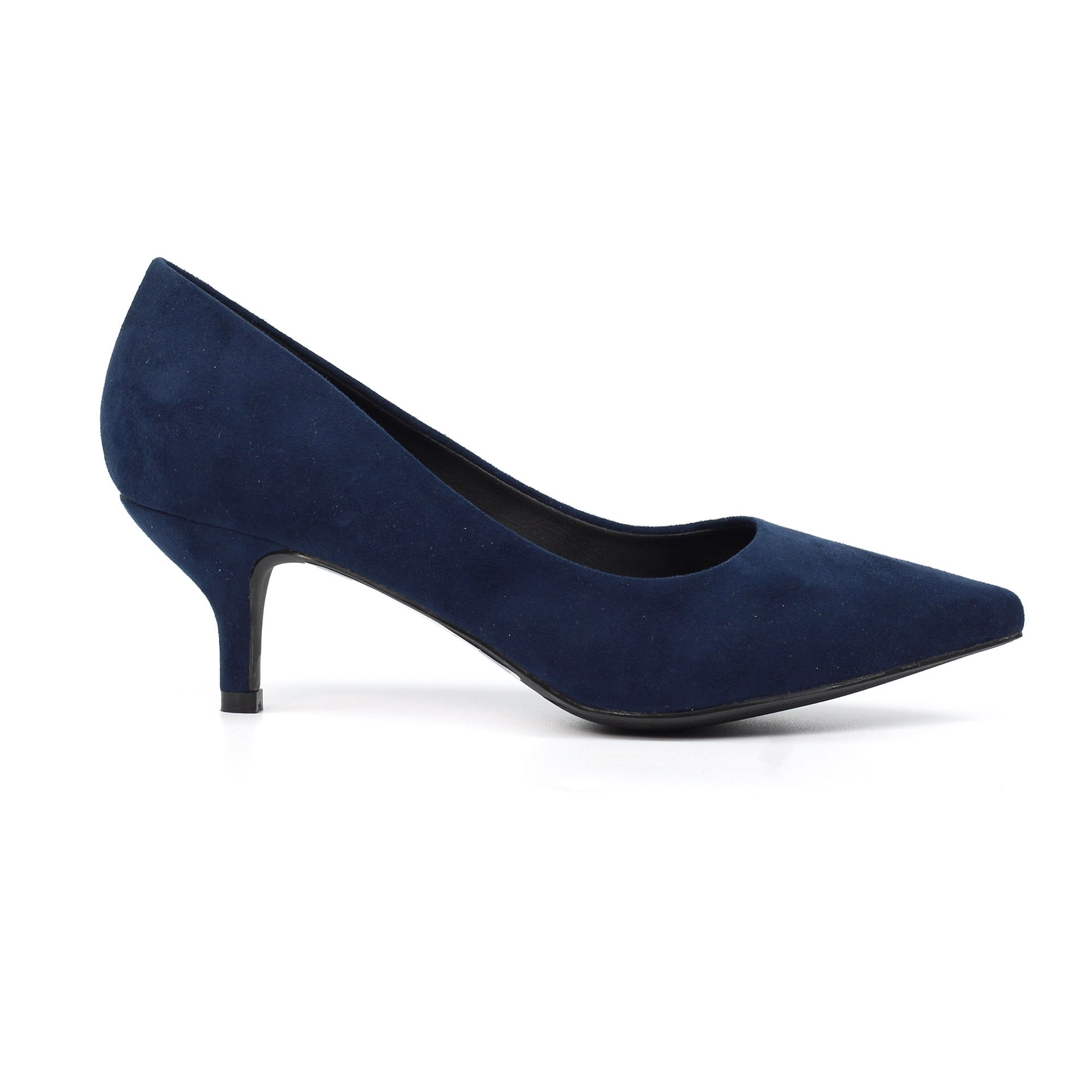 Abby Navy Kitten Heel Court Shoe