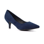Abby Navy Kitten Heel Court Shoe
