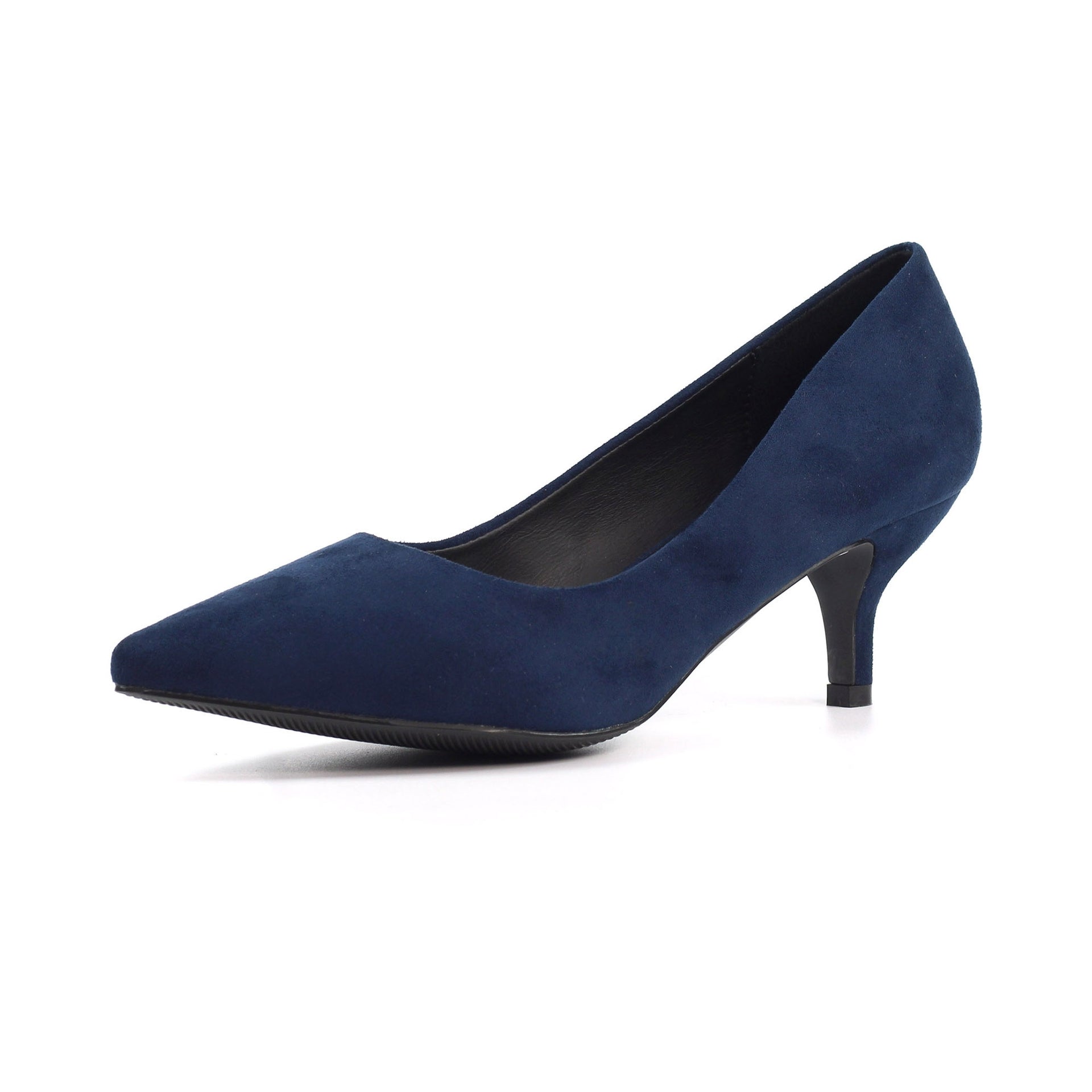 Abby Navy Kitten Heel Court Shoe