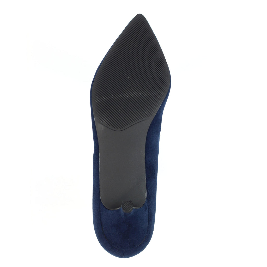 Abby Navy Kitten Heel Court Shoe