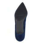Abby Navy Kitten Heel Court Shoe