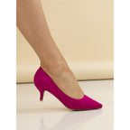 Abby Fuchsia Kitten Heel Court Shoe