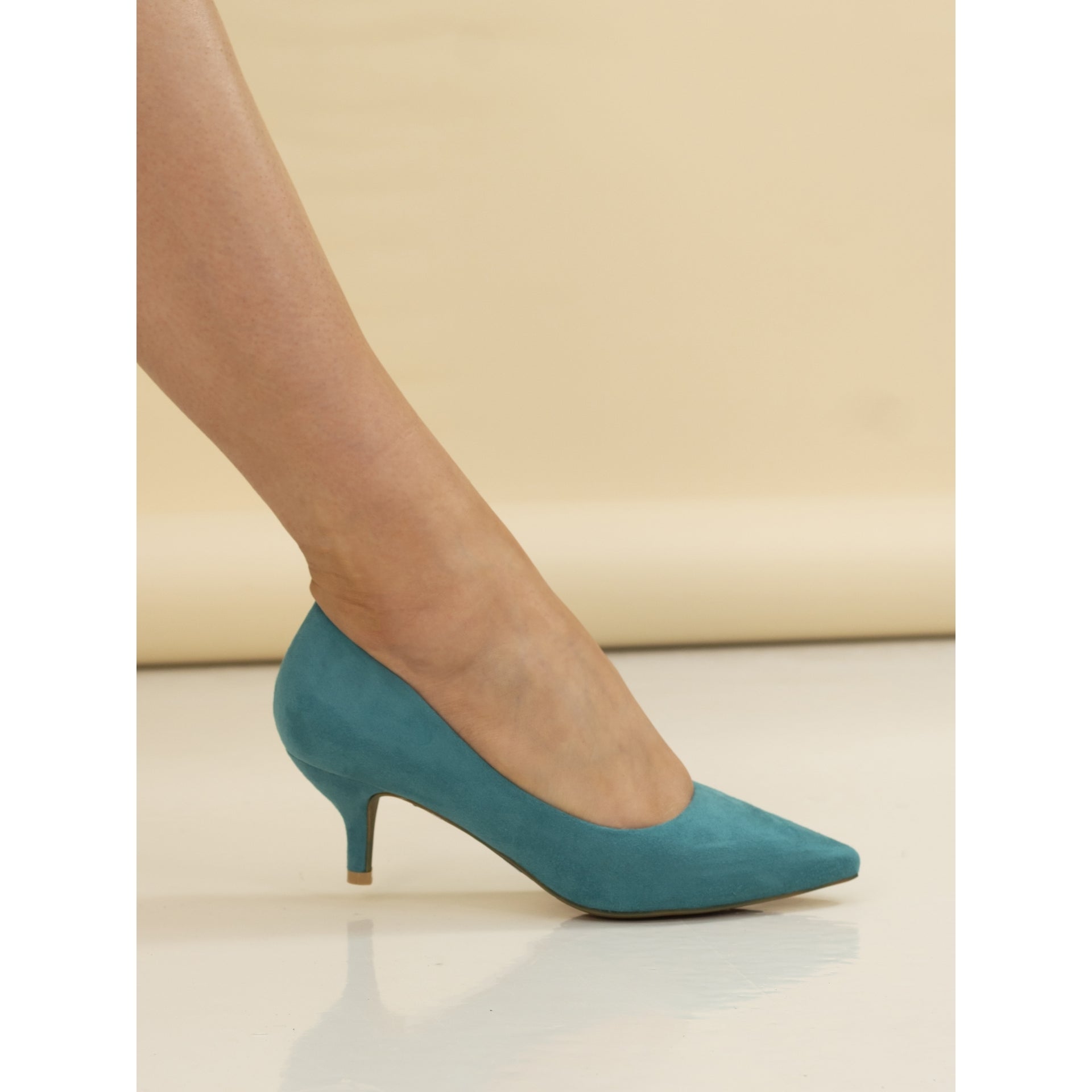 Abby Green Kitten Heel Court Shoe