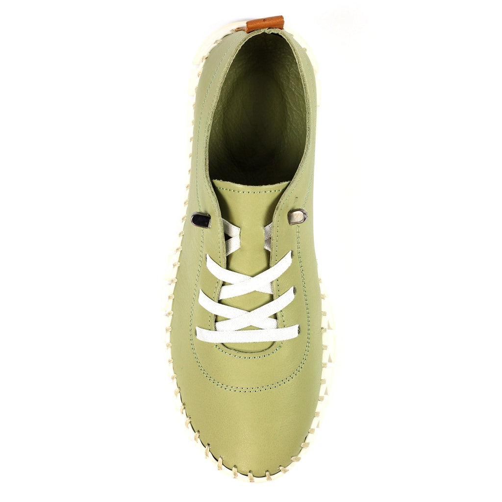 St Austell Khaki Leather Plimsoll