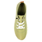 St Austell Khaki Leather Plimsoll