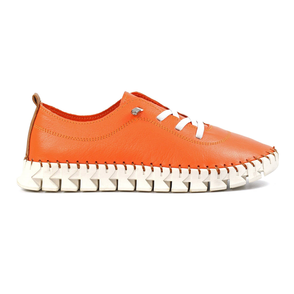 St Austell Orange Leather Plimsoll
