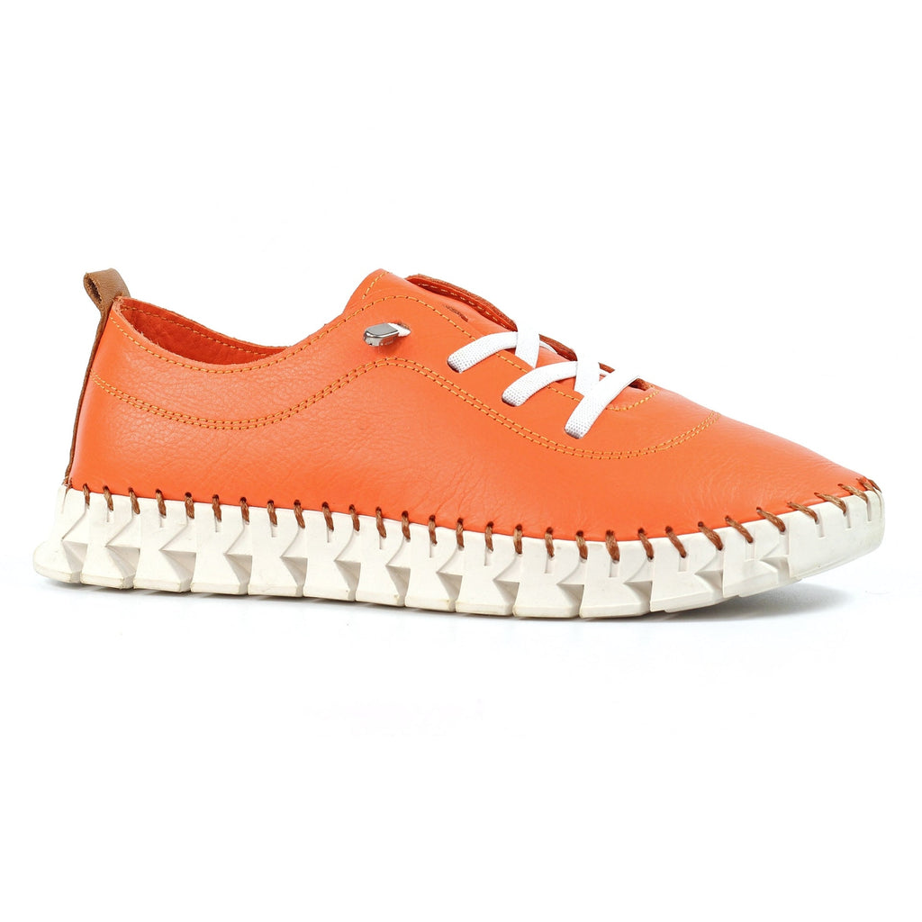 St Austell Orange Leather Plimsoll