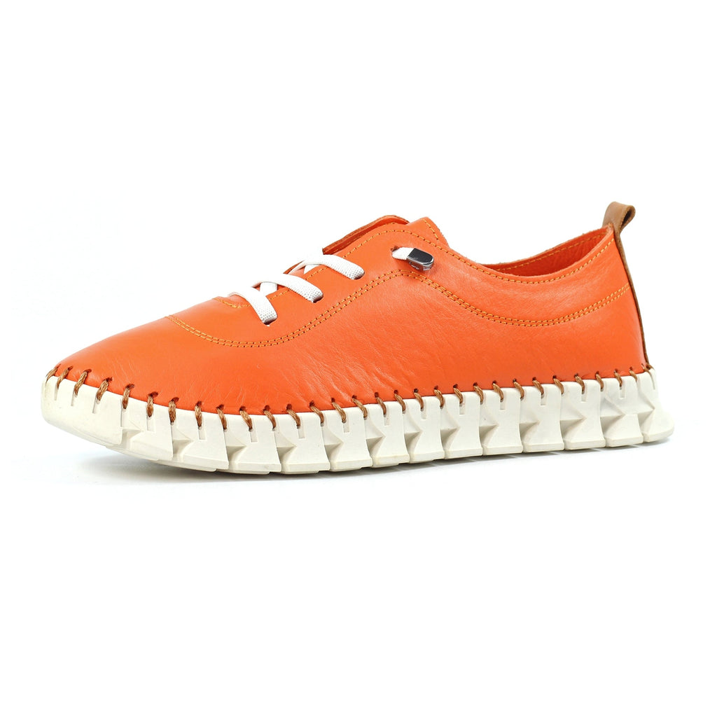 St Austell Orange Leather Plimsoll