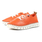 St Austell Orange Leather Plimsoll