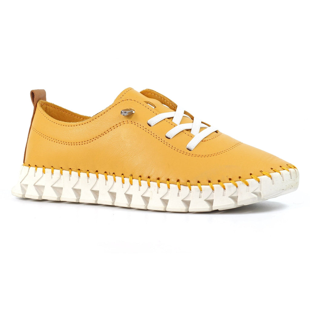 St Austell Yellow Leather Plimsoll