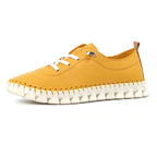 St Austell Yellow Leather Plimsoll