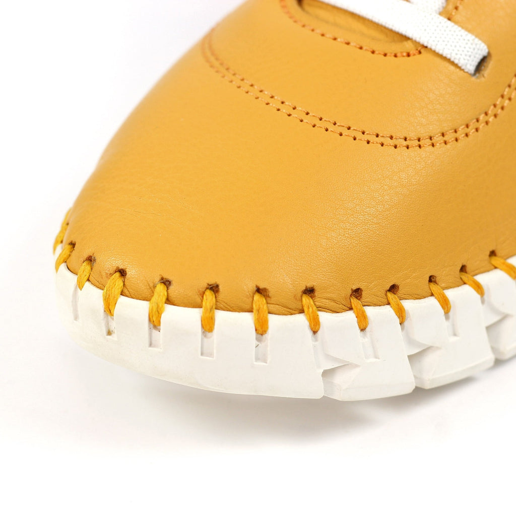 St Austell Yellow Leather Plimsoll