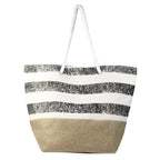 Blush Grey Stripe Beach Bag