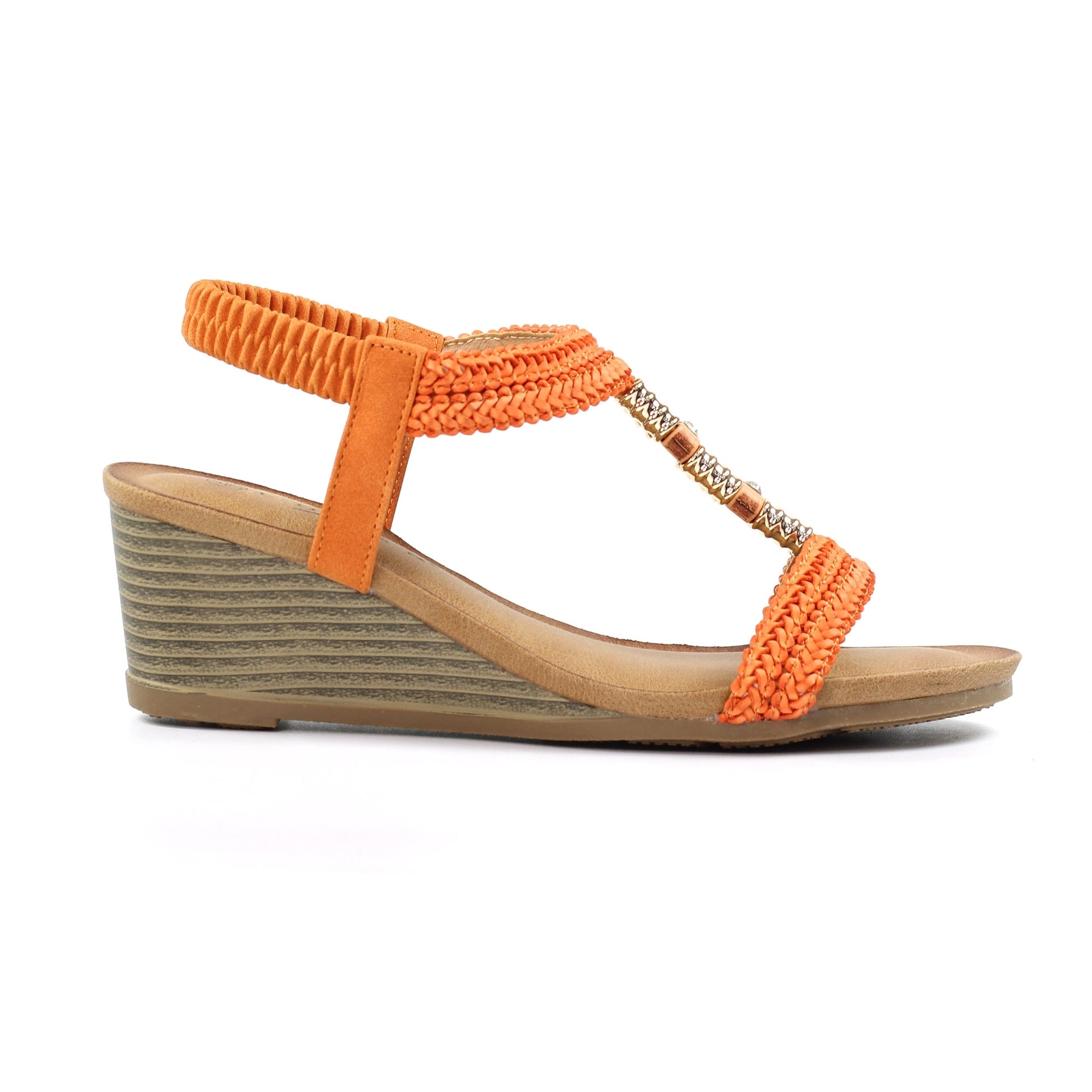 Florence Orange Wedge Sandal