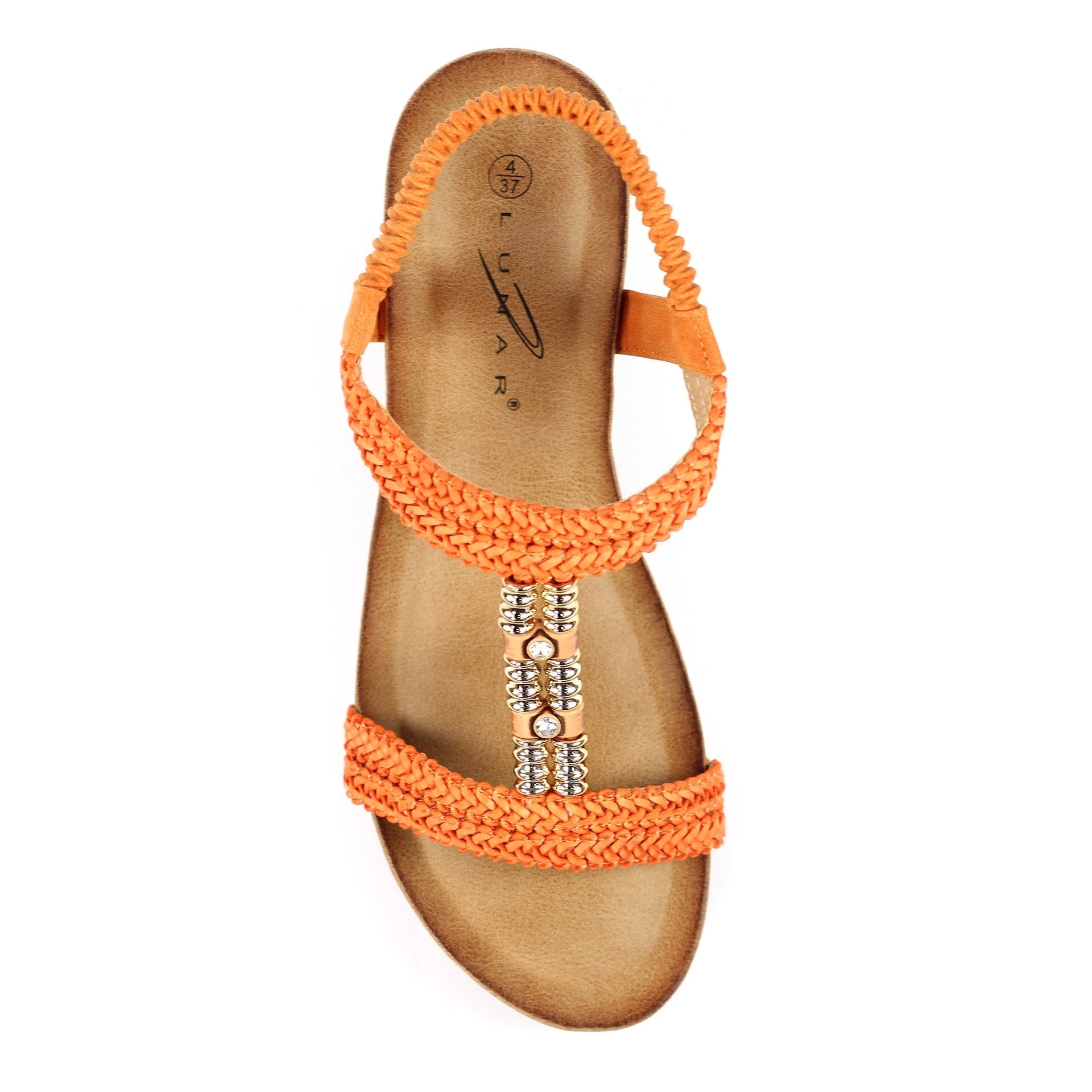 Florence Orange Wedge Sandal