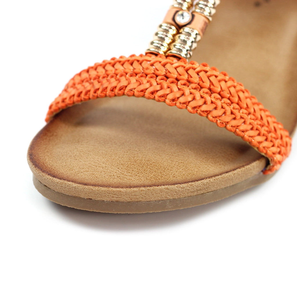 Florence Orange Wedge Sandal