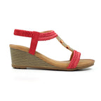 Florence Coral Wedge Sandal