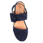 Amelia Navy Wedge Sandal
