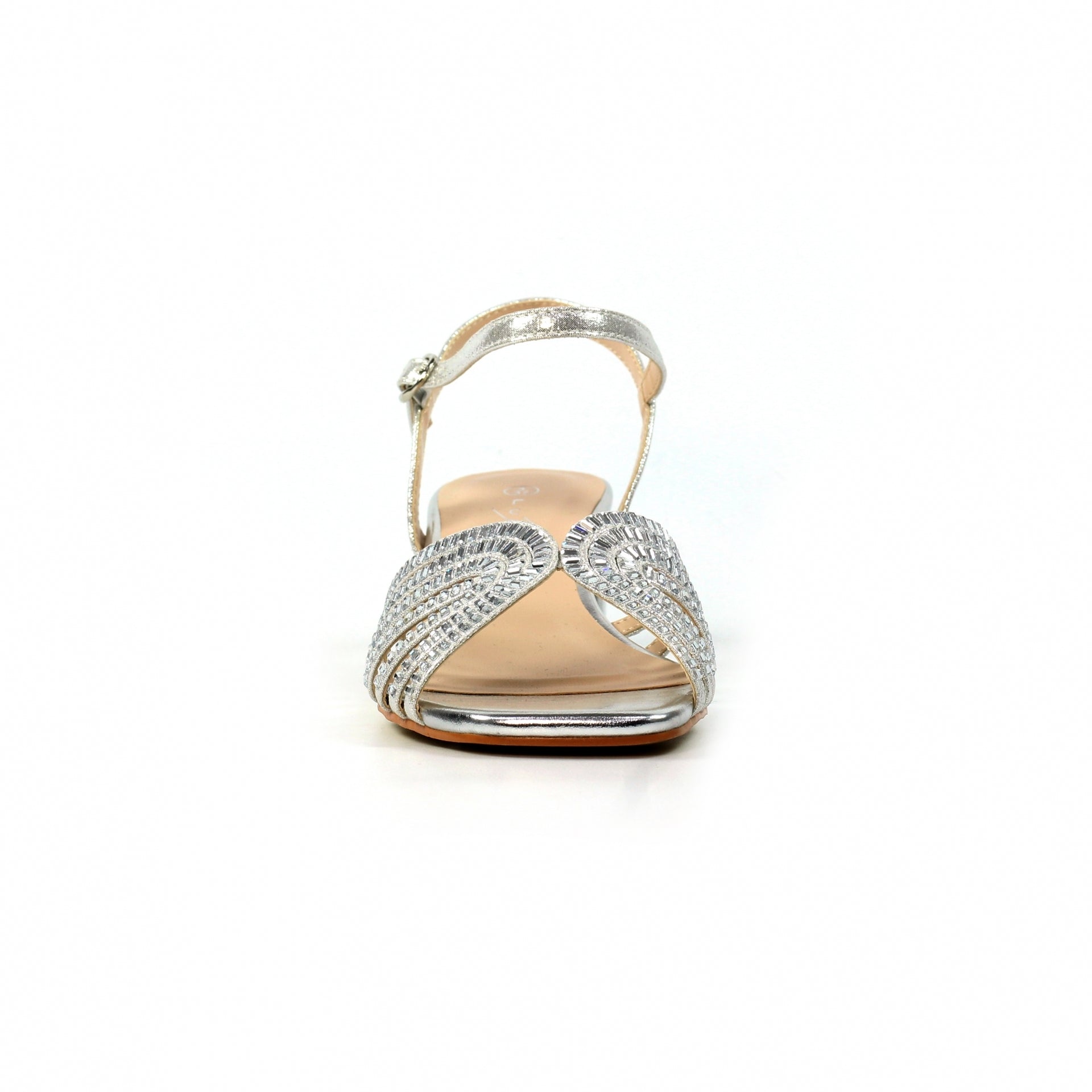 Twinkle Silver Block Heel Sandal