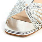 Twinkle Silver Block Heel Sandal