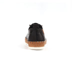 Evie Black Leather Plimsoll