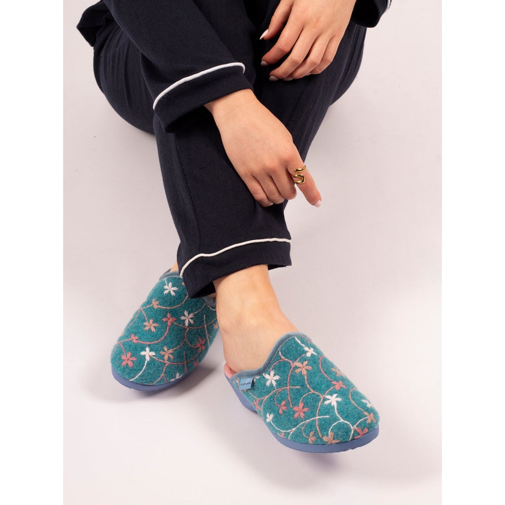 Harlow Teal Slipper