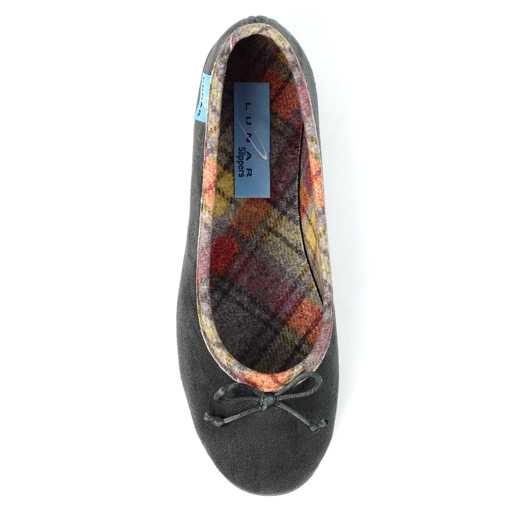 Bow Grey Pump Slipper