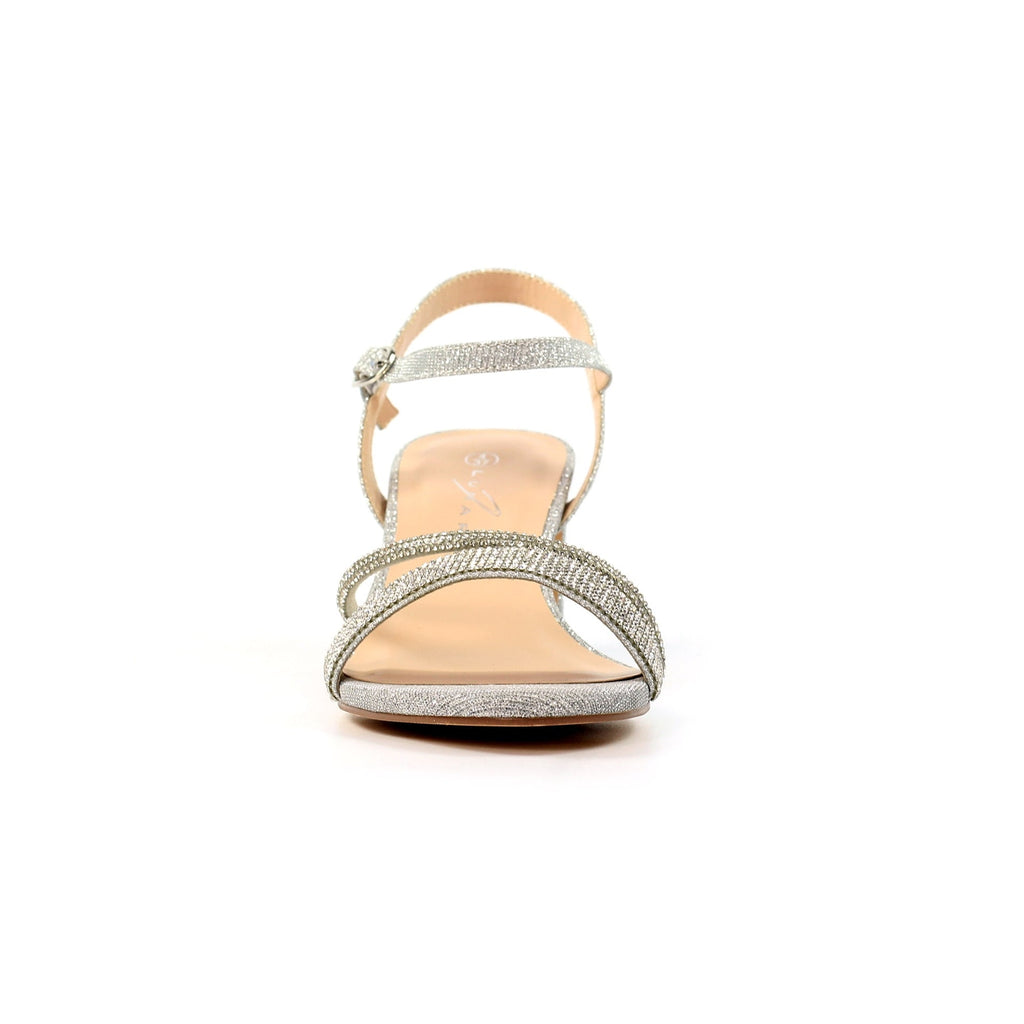 Shazam Silver Block Heel Sandal