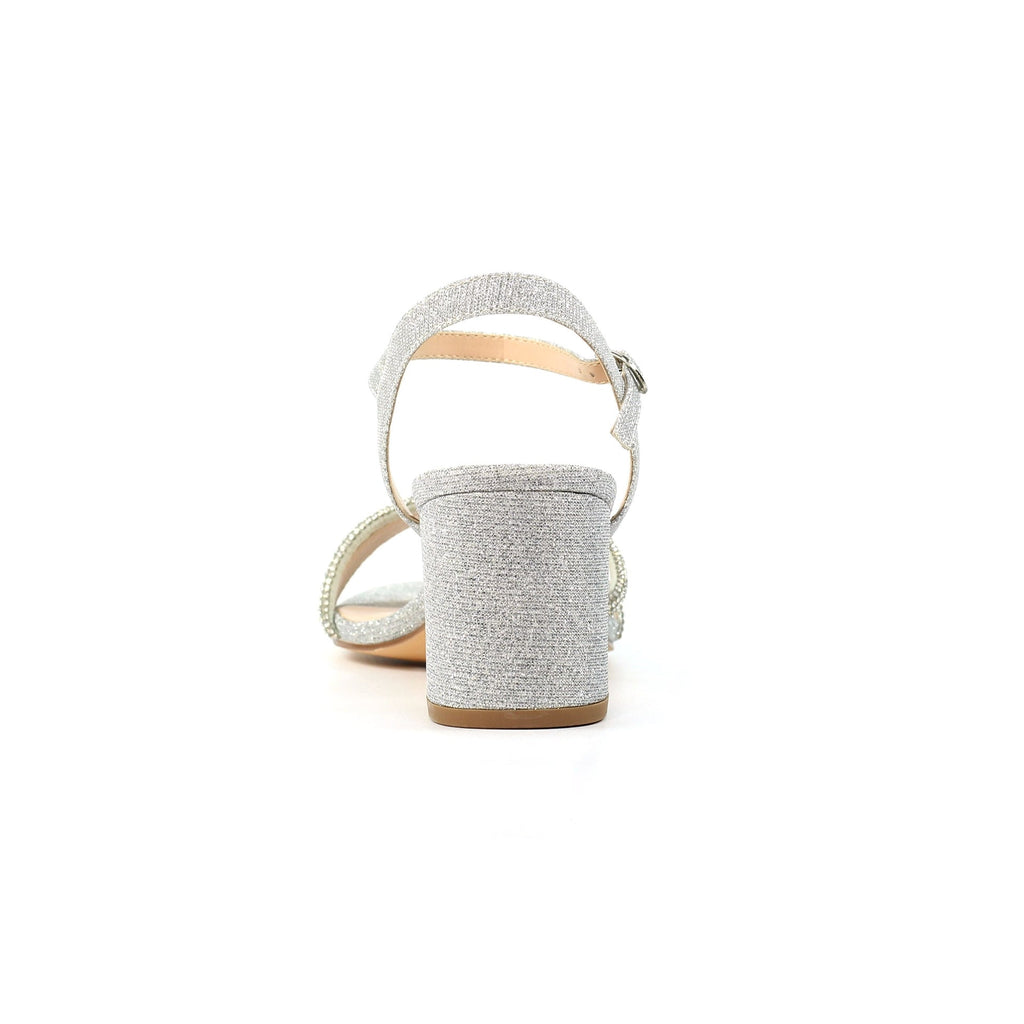 Shazam Silver Block Heel Sandal