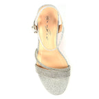 Shazam Silver Block Heel Sandal
