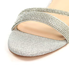 Shazam Silver Block Heel Sandal