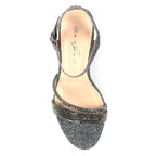 Shazam Pewter Block Heel Sandal