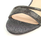 Shazam Pewter Block Heel Sandal