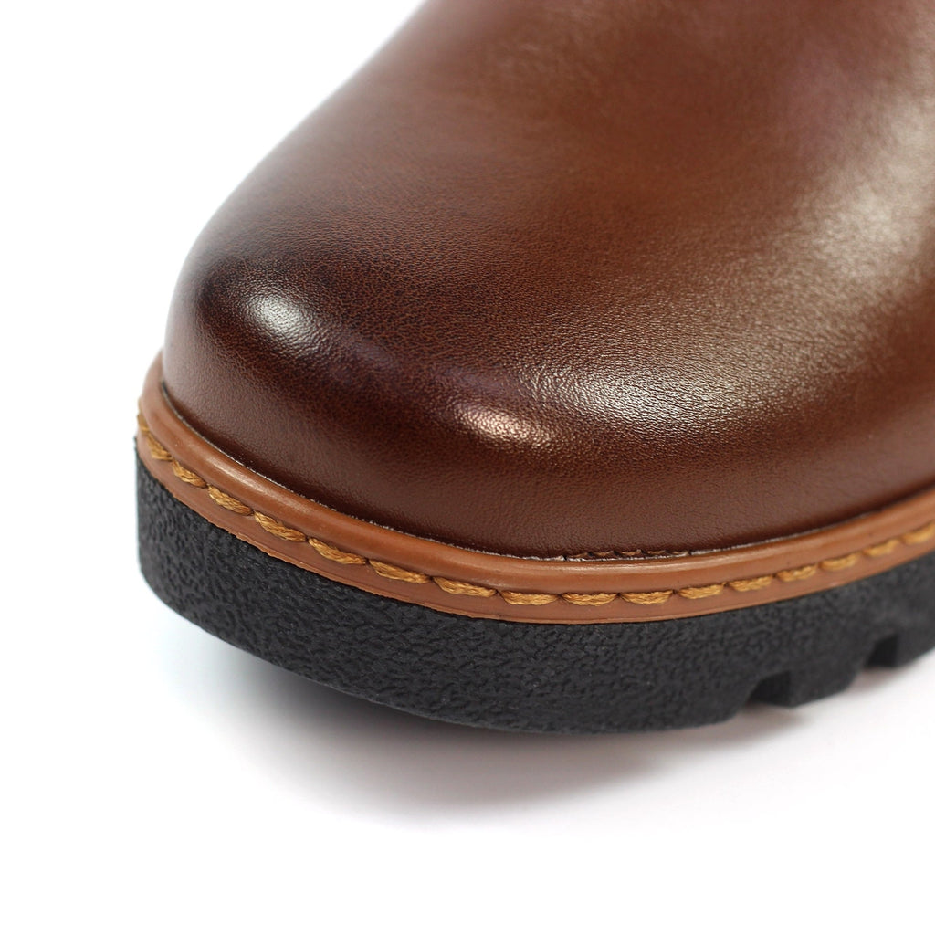Pixie Tan Ankle Wedge Boot